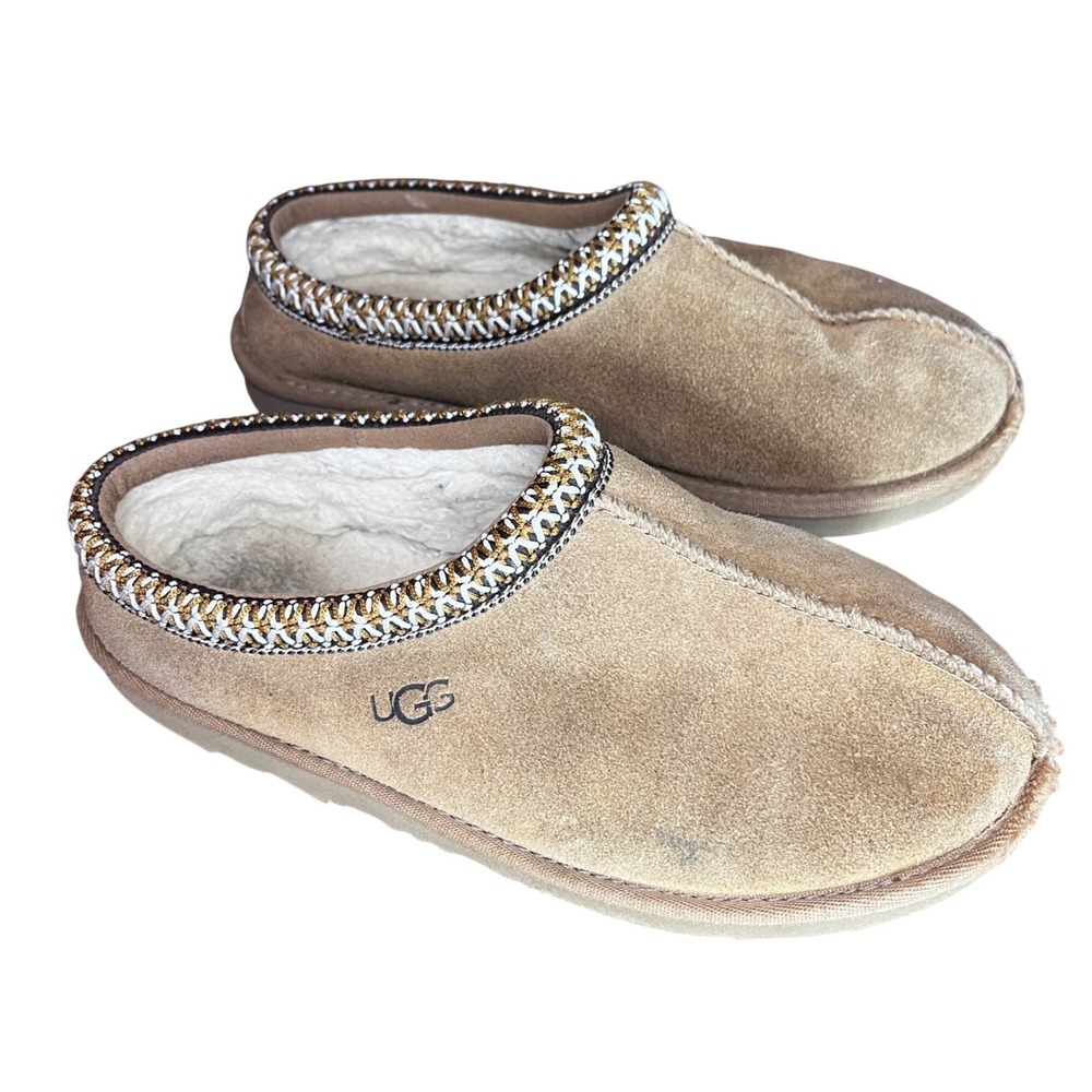 UGG Tasman‎ Suede Slippers Chestnut Brown 1019066K Kids Size 4 Mens 4 Womens 6